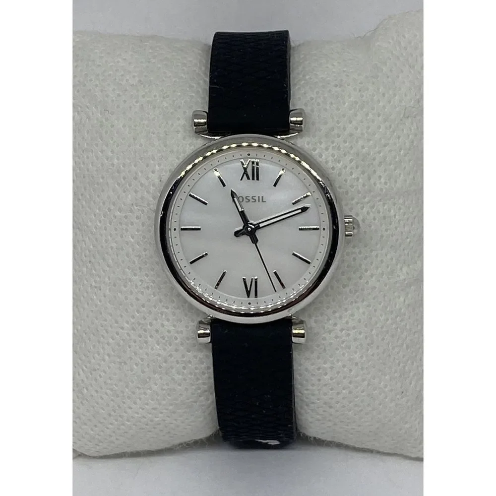 Fossil ES4432 Women's Silicone Analog Mother Of Pearl Dial Quartz Watch WO61